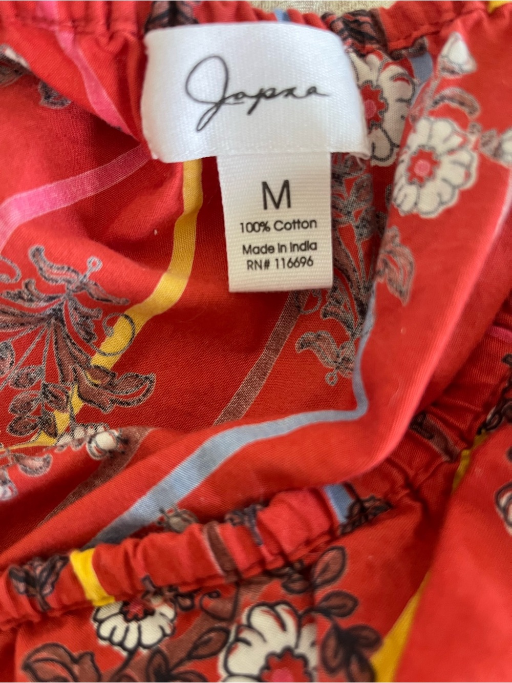 Japna Red Floral Puff-Sleeve Midi Dress - Picture 4 of 4